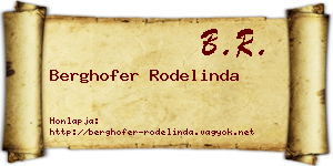 Berghofer Rodelinda névjegykártya